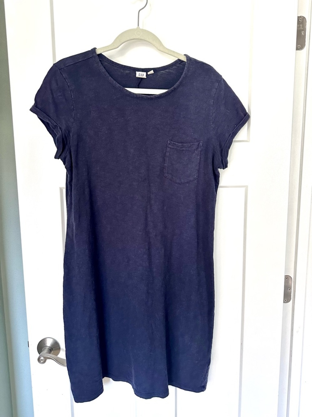 GAP Women's Navy Short Sleeve Pocket Tee Dress